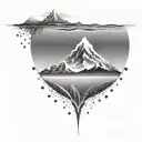 DNA, mountain and sea tattoo design idea