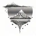 DNA, mountain and sea tattoo design idea
