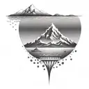 DNA, mountain and sea tattoo design idea