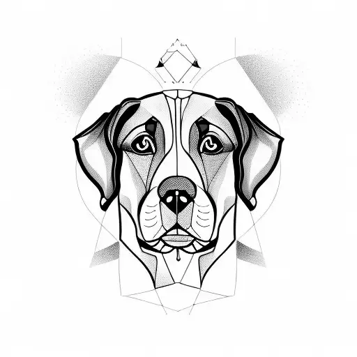swiss mountain dog face tattoo design idea