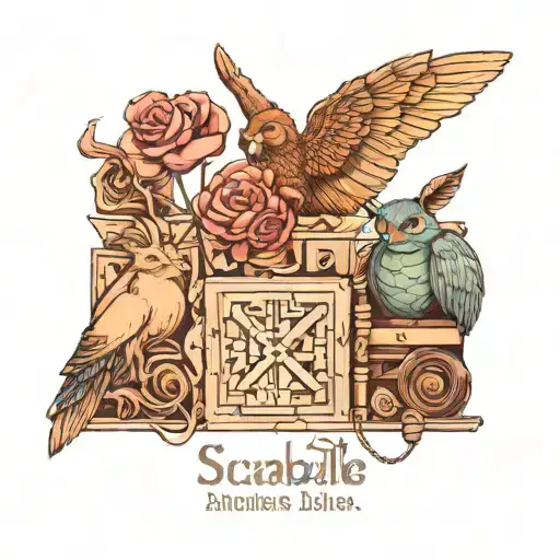 scrabble tile family julian andrea judah willow  tattoo design idea