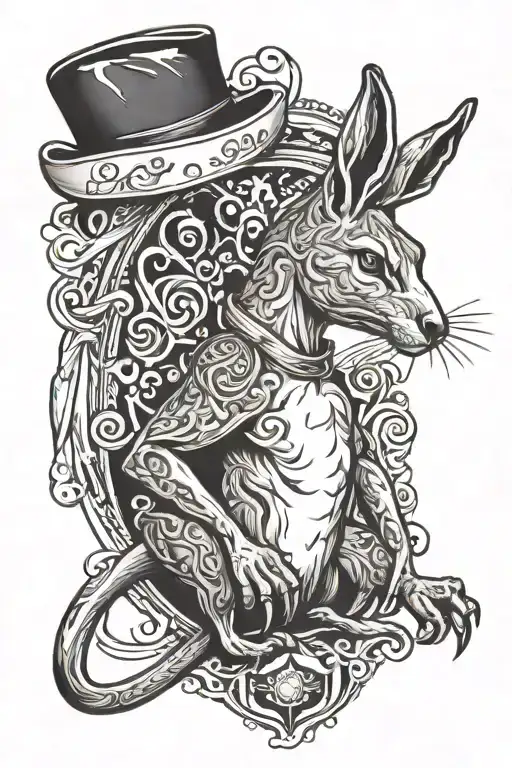 boxing kangaroo tattoo design idea