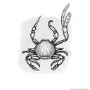 crab with lizard  tattoo design idea