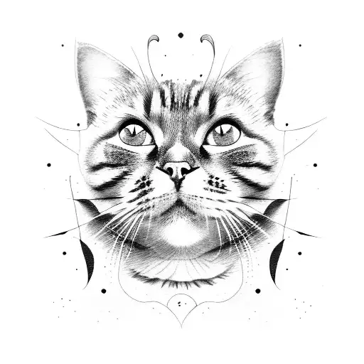 cute cats brother and sister tattoo design idea