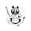 panda samurai tattoo design idea