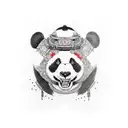 samurai panda tattoo design idea