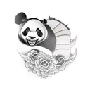 samurai panda tattoo design idea