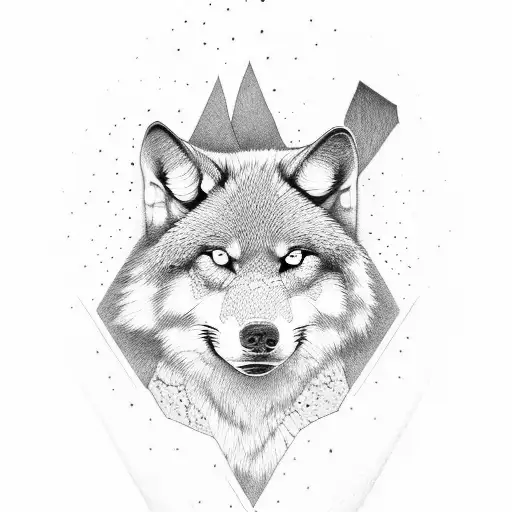 primitive wolf paw print tattoo design idea