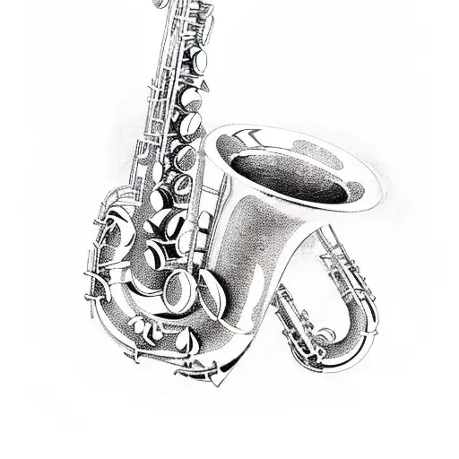 tenor saxophone tattoo design idea