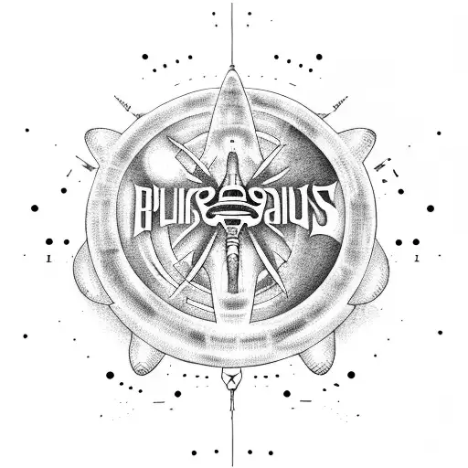 A spaceship with Blink 182 band members as aliens tattoo design idea