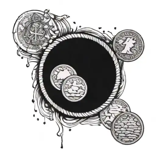 4 farthing coins make a penny design tattoo design idea
