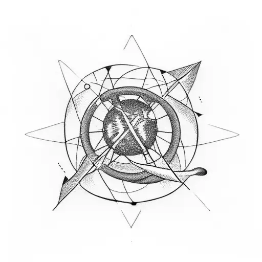 energy atom tattoo design idea