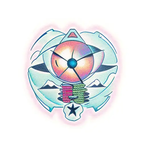 energy atom tattoo design idea