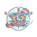 energy atom tattoo design idea