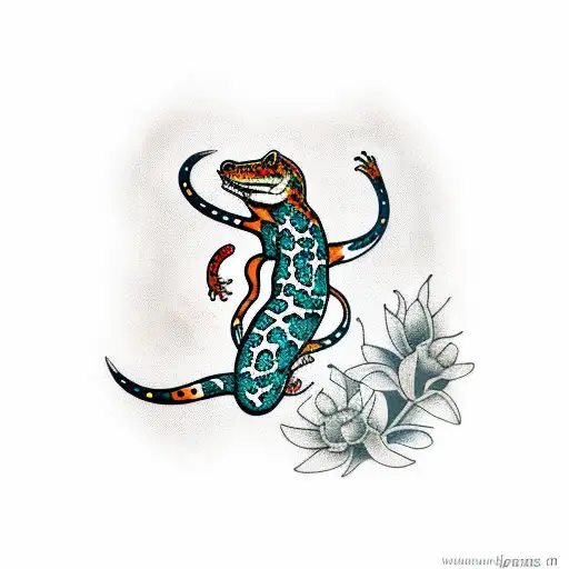 leopard gecko tattoo design idea