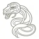 snake with zeus face tattoo design idea