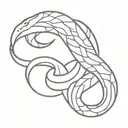 snake with zeus face tattoo design idea