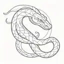 snake with zeus face tattoo design idea