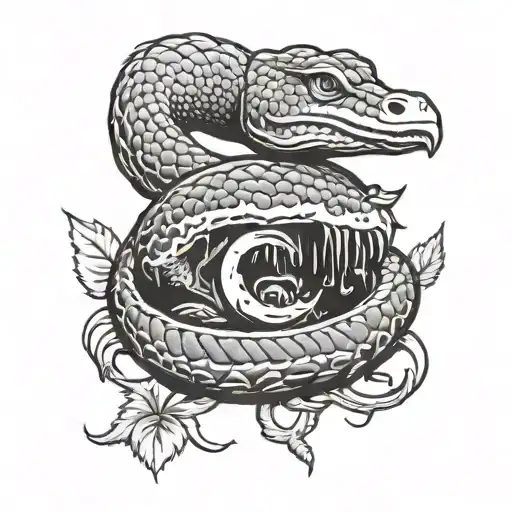 Python and Dodo bird hybrid attacks McDonald's tattoo design idea