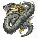 Python and Dodo bird hybrid attacks McDonald's tattoo design idea