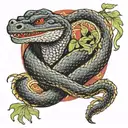 Python and Dodo bird hybrid attacks McDonald's tattoo design idea