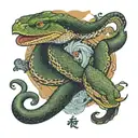 Python and Dodo bird hybrid attacks McDonald's tattoo design idea