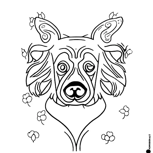 dog and cat with assisi Saint franc tattoo design idea