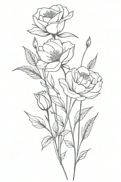 January February May June july September October birth flower bouquet   tattoo design idea