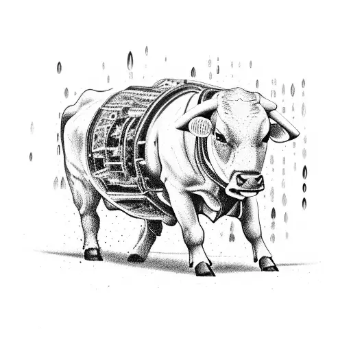 rainboweye tractor bull mutt chillisaucesausage corn tattoo design idea