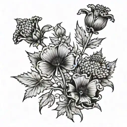 shamrock and thistle symbolizing independence tattoo design idea