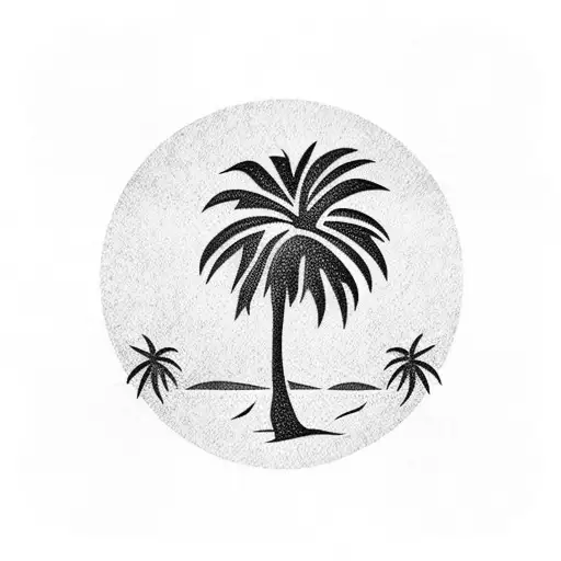 palm trees tattoo design idea