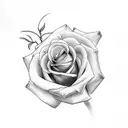 nail cross with roses  tattoo design idea