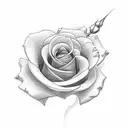 nail cross with roses  tattoo design idea