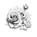 nail cross with roses  tattoo design idea