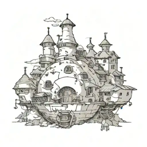 howls moving castle tattoo design idea