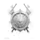 warrior shield tattoo design idea