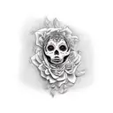 Catrina com dinheiro  tattoo design idea