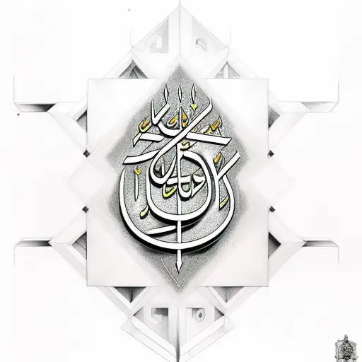 da vincis drawing and islamic letters tattoo design idea