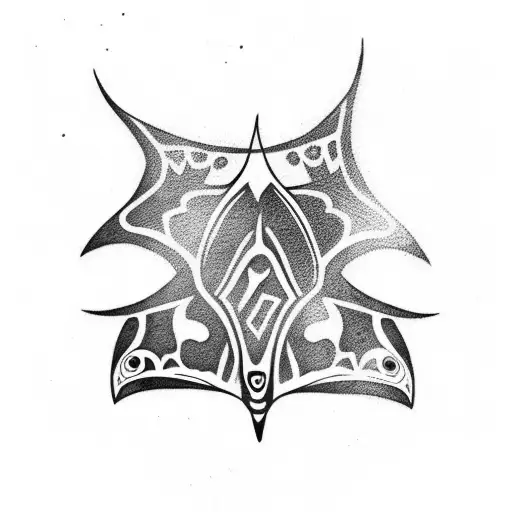 tribal manta ray tattoo design idea