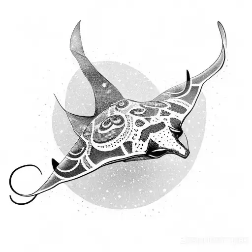 tribal manta ray tattoo design idea