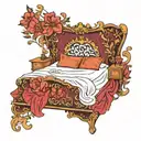 bed made of velvet tattoo design idea