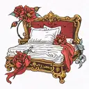 bed made of velvet tattoo design idea