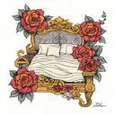 bed made of velvet tattoo design idea