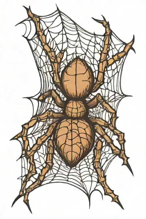 brown recluse spider web tattoo design idea