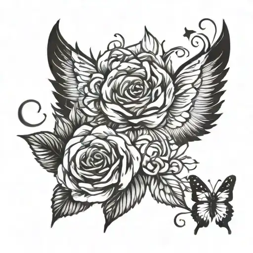 memorial tatto for my grandma grandpa and father  tattoo design idea