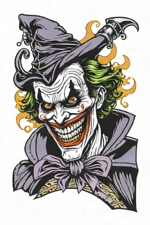 joker smile why so serious dark grim reaper tattoo design idea