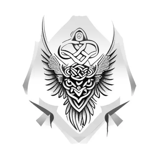 Celtic Raptor Tattoo Design — LuckyFish, Inc. and Tattoo Santa Barbara