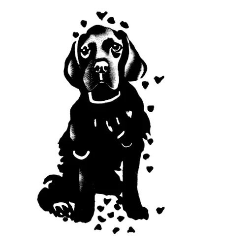 a black cocker spaniel tattoo design idea