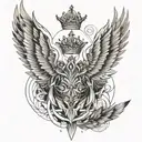 wings crown  tattoo design idea