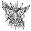 wings crown  tattoo design idea